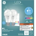 thumbnail image 1 of GE LED+ Color Changing Light Bulbs with Remote Control, 18 Color Options, A19 Light Bulbs 2pk, 1 of 12
