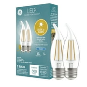 GE LED+ Dusk to Dawn LED Light Bulbs, 60 Watts, Daylight, Candle Bulbs, Medium Base, 2pk