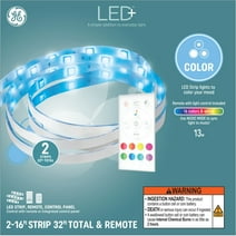 GE LED+ Indoor Color Changing LED Light Strip, Corded Electric, Remote Included, 32ft