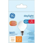 GE LED Light Bulb, 40 Watt, Daylight, G16.5 Globe Bulb, Small Base, 13yr