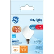 GE LED Light Bulb, 40 Watt, Daylight, G16.5 Globe Bulb, Small Base, 13yr
