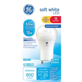 GE LED Light Bulb, 60 Watt, Soft White, A19 Bulb, Medium Base, 13yr
