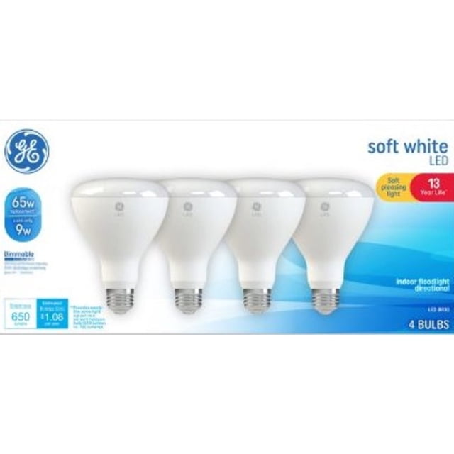 GE LED Light Bulbs, 65 Watt, Soft White, BR30 Floodlights, Medium Base ...