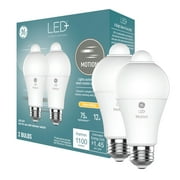 GE LED + لمبة إضاءة LED متحركة ، أبيض دافئ ، 75 واط ، لمبات A21 ، قاعدة متوسطة ، 2pk