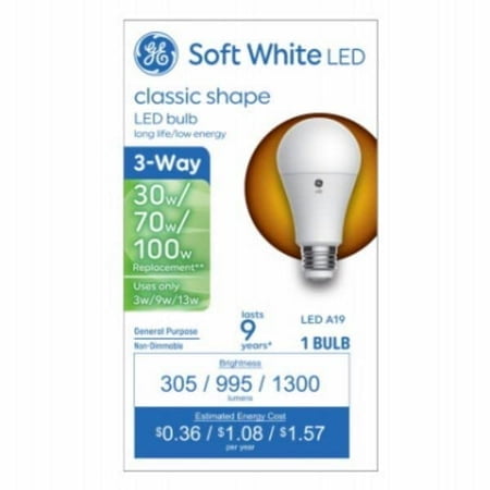 GE LED SW 30/70/100W 3WAY A19