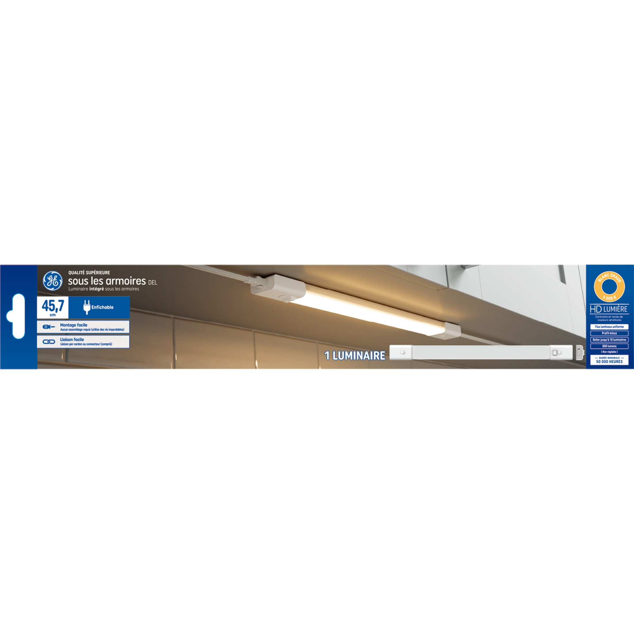 18-Inch Warm White LED Plug-In Undercabinet Light