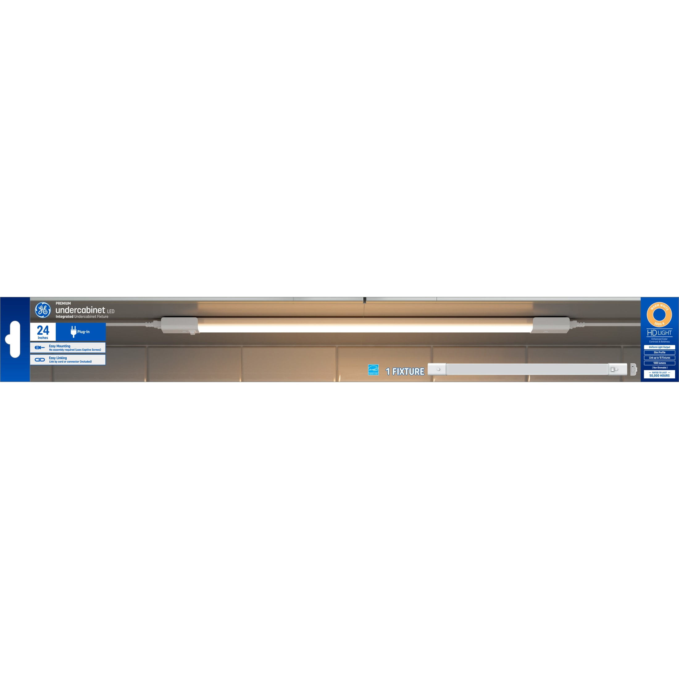 GE 24-Inch Warm White LED Undercabinet Light Fixture