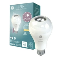 GE LED  Speaker LED Light Bulb, 9 Watt, Bluetooth Speaker, Medium Base, A21 Bulb