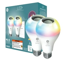 GE LED  Speaker LED Light Bulb, Color Changing, 60 Watt, A21 Bulbs, Medium Base, 2pk