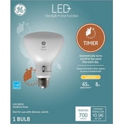 GE LED+ Timer Indoor Floodlight, Soft White, Built in Timer Options, 65 Watt Eqv