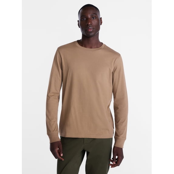 George Men's and Big Men's Cotton Crewneck Tee with Long Sleeves, Sizes XS-3XL, Big 2XB-6XB & Tall MT-4XLT
