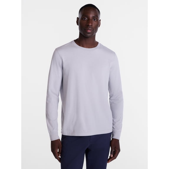 George Men's and Big Men's Cotton Crewneck Tee with Long Sleeves, Sizes XS-3XL, Big 2XB-6XB & Tall MT-4XLT