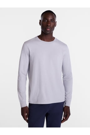 Men's and Big Men's Cotton Crewneck Tee with Long Sleeves, Sizes XS-3XL, Big 2XB-6XB & Tall MT-4XLT