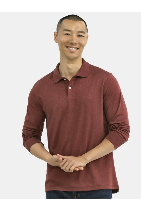 Men’s and Big Men’s Interlock Polo Shirt, Sizes S-3XL