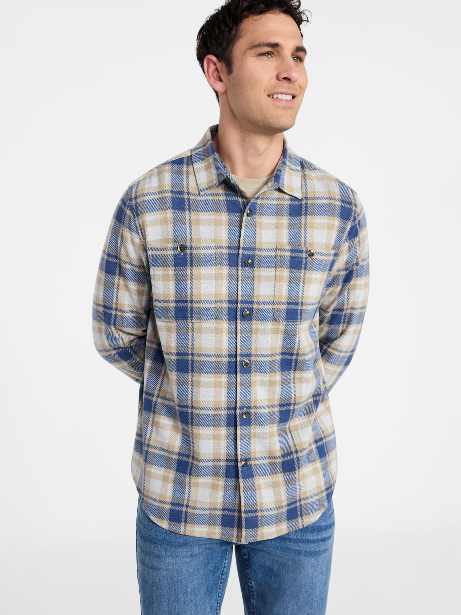 George Men's & Big Men's Knit Overshirt with Long Sleeves, Sizes S-3XL