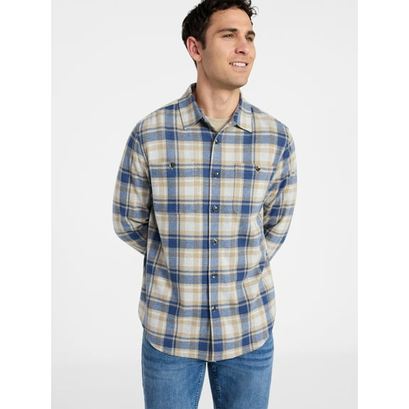 George Men's & Big Men's Knit Overshirt with Long Sleeves, Sizes S-3XL