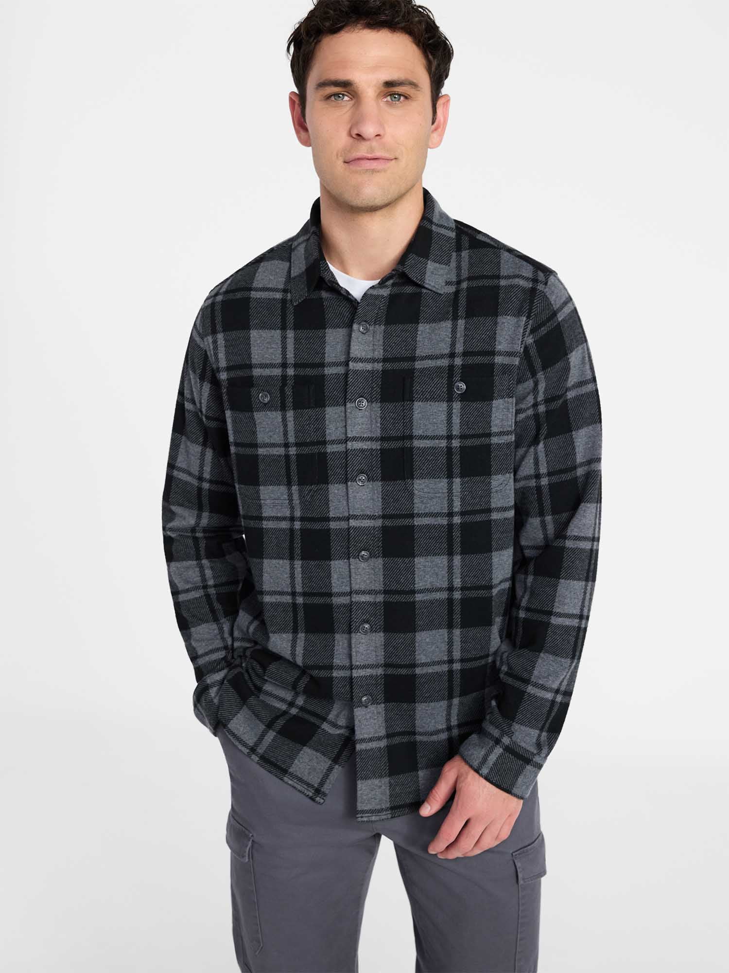 George Men's & Big Men's Knit Overshirt with Long Sleeves, Sizes S-3XL