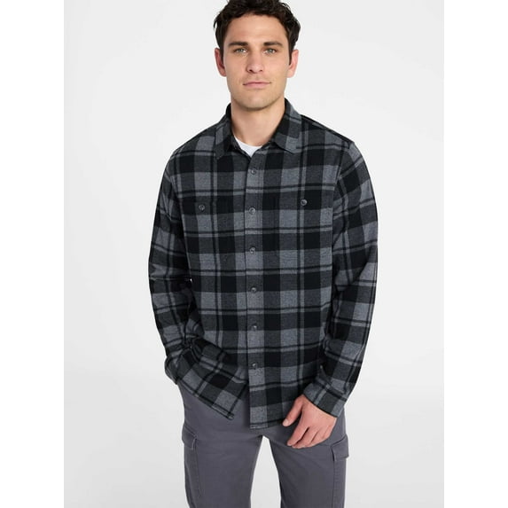 George Men's & Big Men's Knit Overshirt with Long Sleeves, Sizes S-3XL