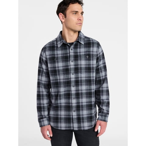 Men's & Big Men's Knit Overshirt with Long Sleeves, Sizes S-3XL