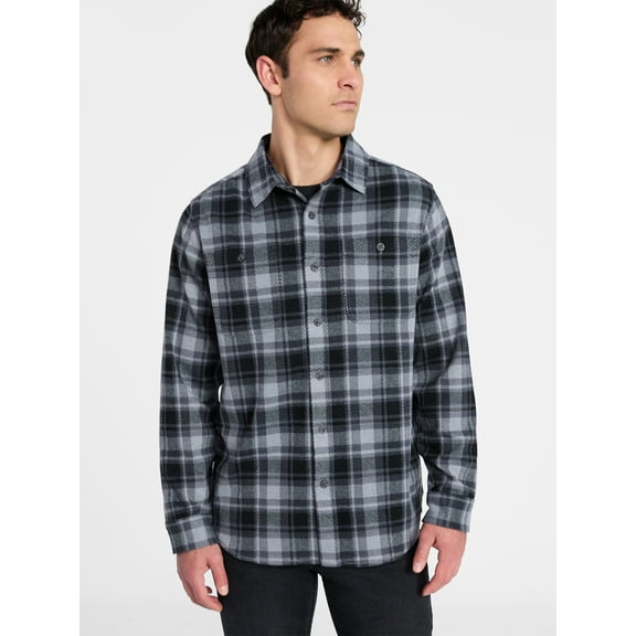George Men's & Big Men's Knit Overshirt with Long Sleeves, Sizes S-3XL