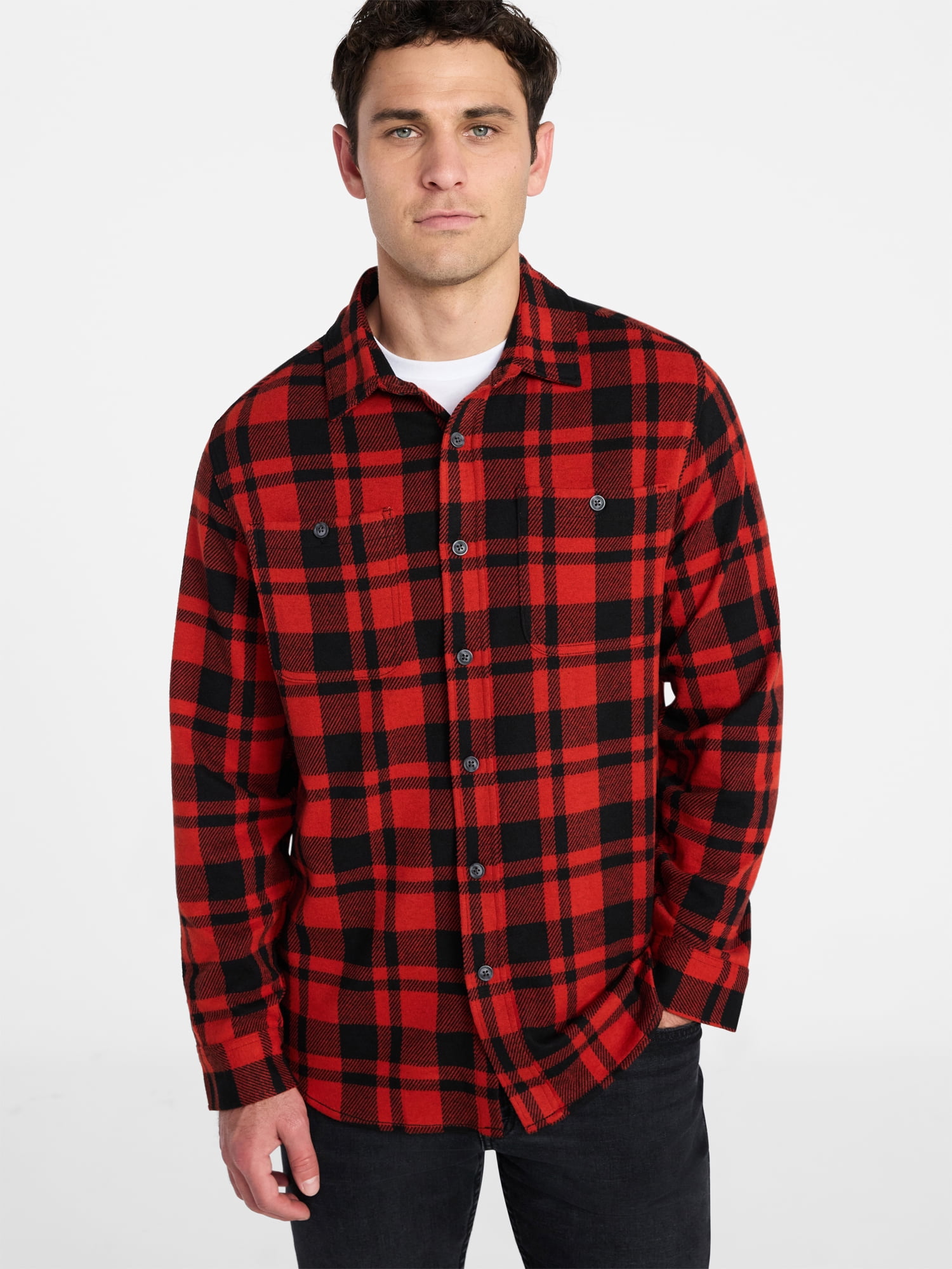 George Men's & Big Men's Knit Overshirt with Long Sleeves, Sizes S-3XL