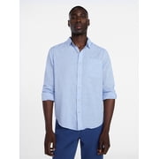 Men's and Big Men's Linen Blend Button Up Shirt with Long Sleeves, Sizes S-5XL