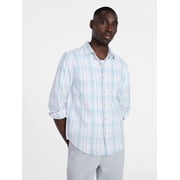 Men's and Big Men's Linen Blend Button Up Shirt with Long Sleeves, Sizes S-5XL