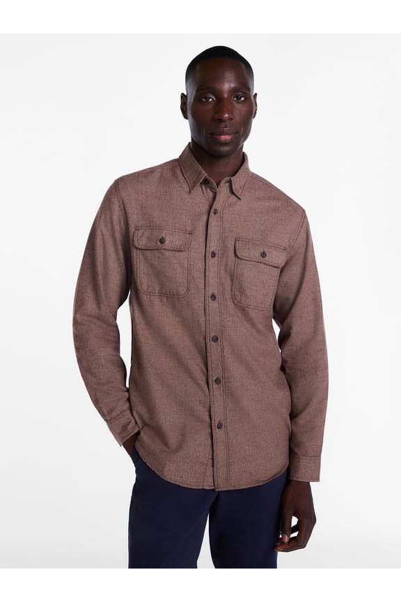 Men's and Big Men's Plaid Flannel Shirt with Long Sleeves, Sizes XS-3XL, 2XB-5XB & Tall XLT-3XLT