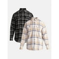 thumbnail image 1 of George Men's and Big Men's Double Pocket Flannel Shirt, 2 Pack, Sizes XS-3XLT, 1 of 6