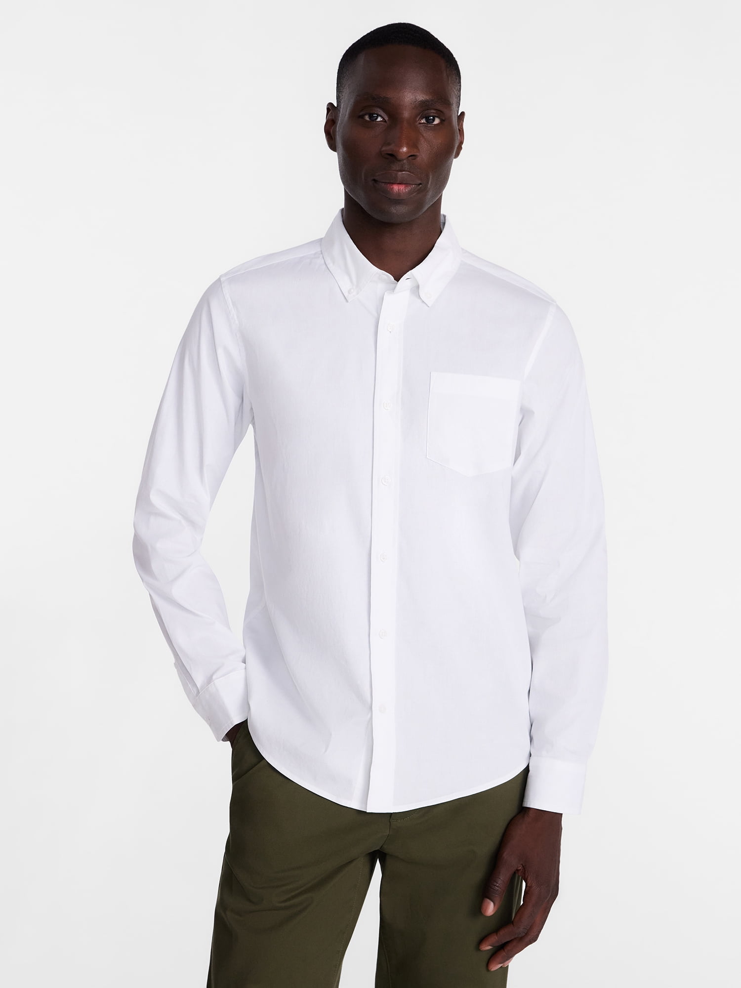 George Men's Poplin Shirt with Long Sleeves, Sizes S-3XL, LT-4XLT, 2XB-6XB