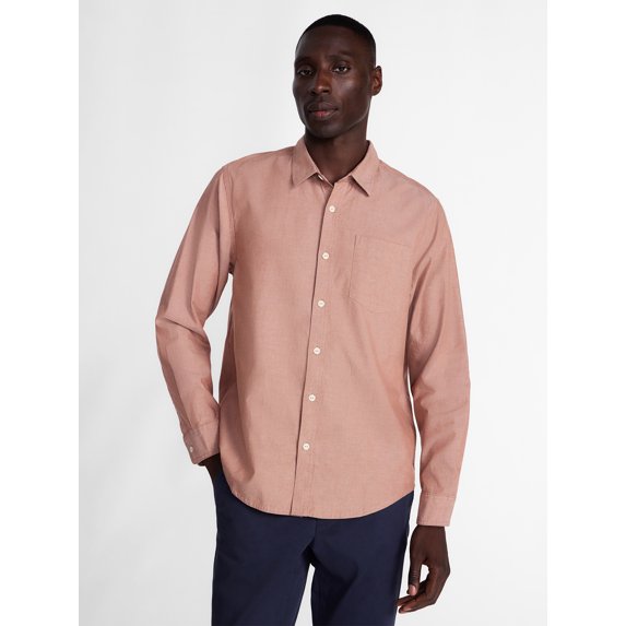 George Men's Poplin Shirt with Long Sleeves, Sizes S-3XL, LT-4XLT, 2XB-6XB