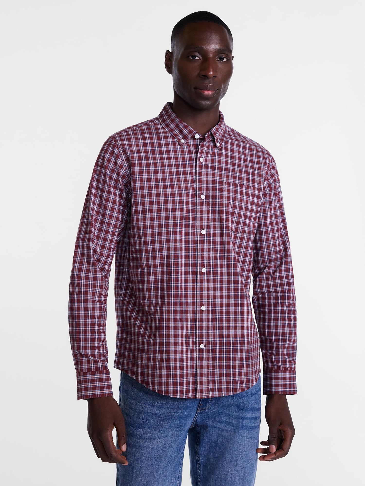 George Men's Poplin Shirt with Long Sleeves, Sizes S-3XL, LT-4XLT, 2XB-6XB
