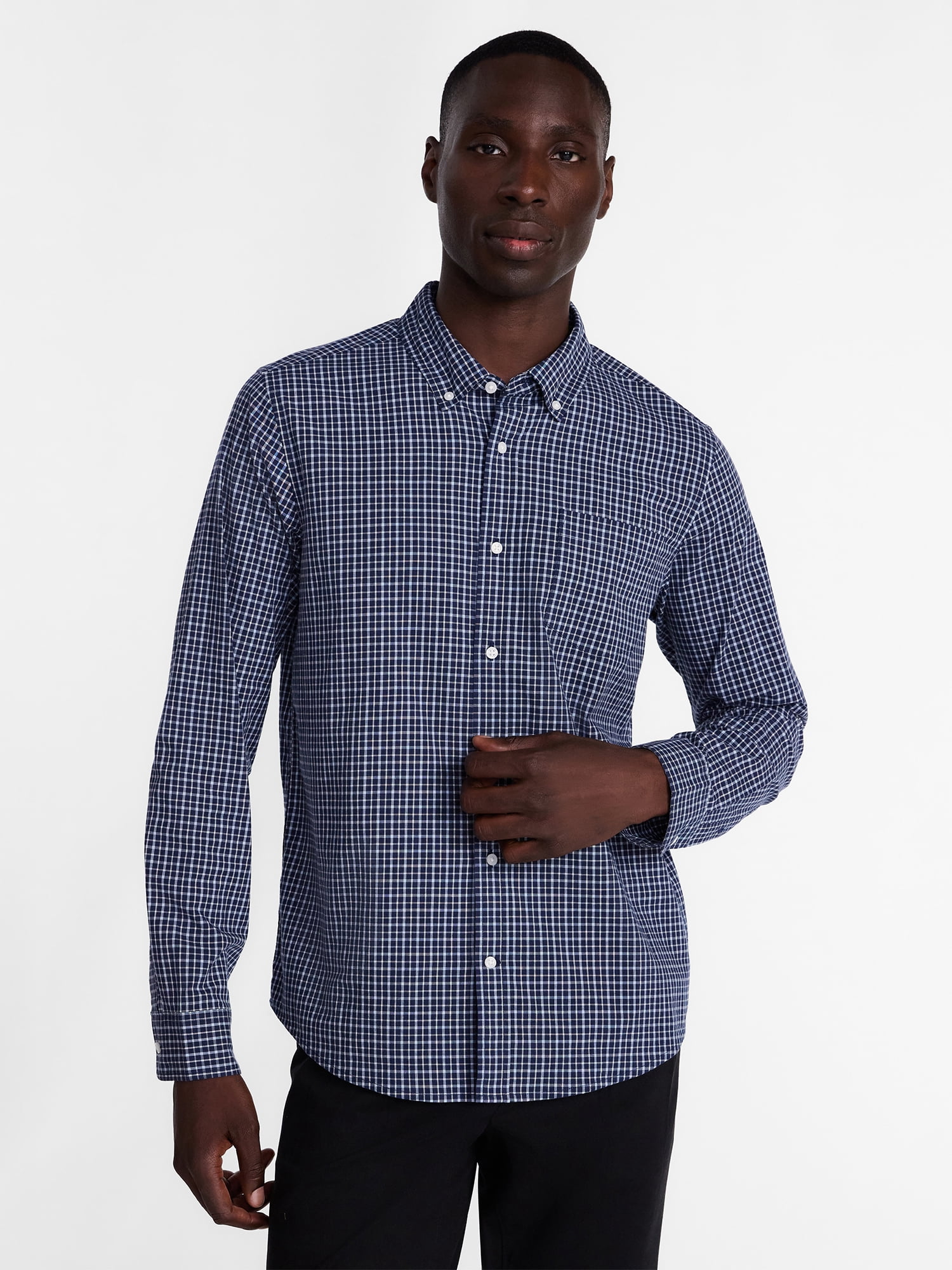 George Men's Poplin Shirt with Long Sleeves, Sizes S-3XL, LT-4XLT, 2XB-6XB