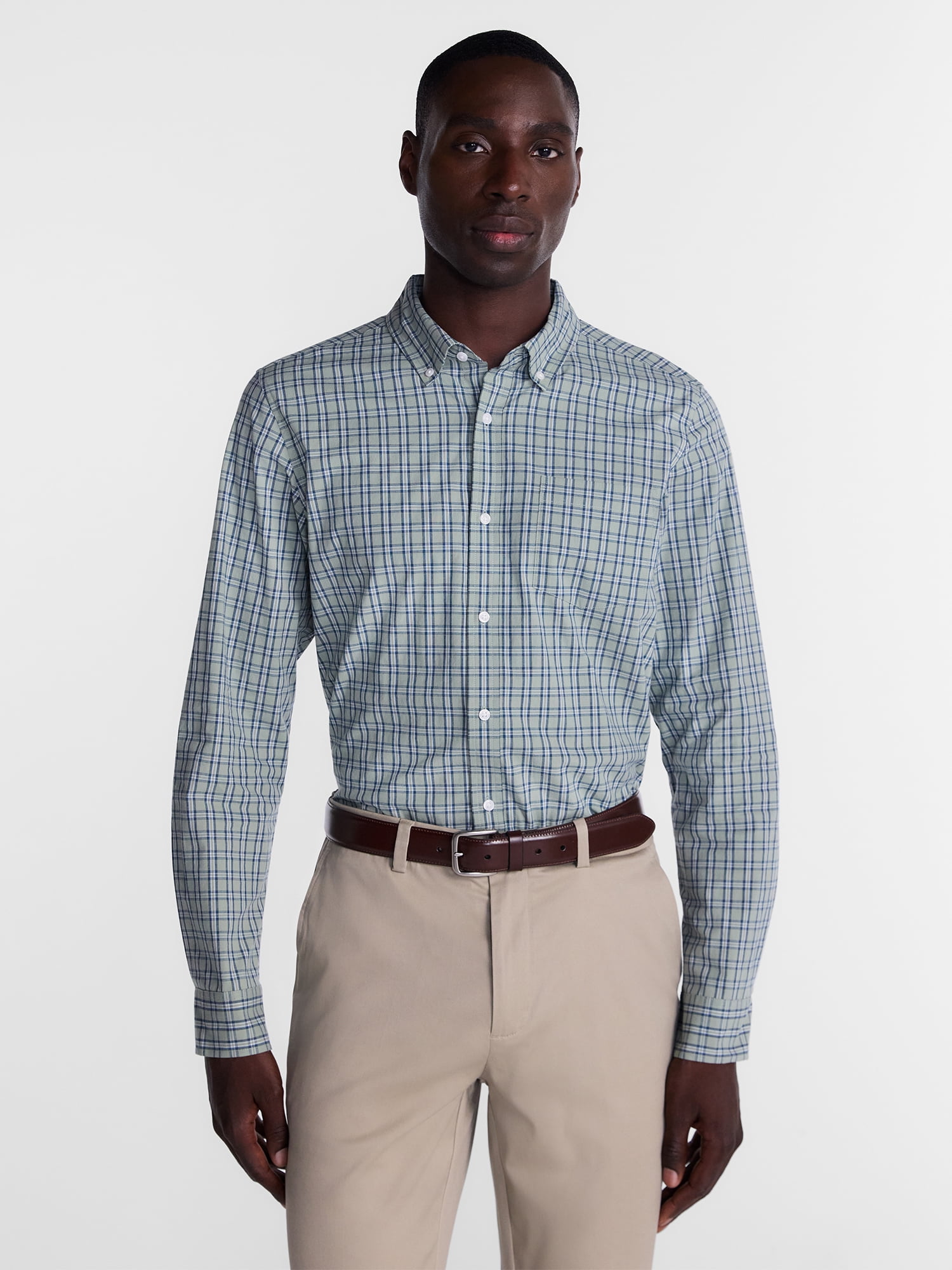 George Men's Poplin Shirt with Long Sleeves, Sizes S-3XL, LT-4XLT, 2XB-6XB