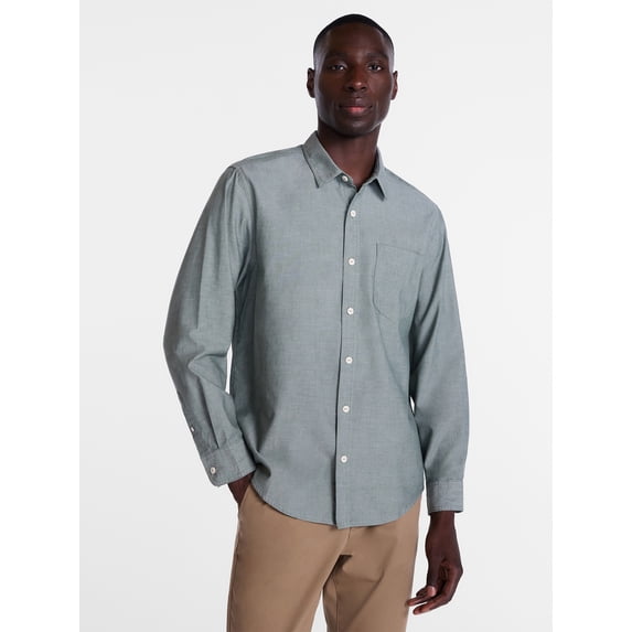 George Men's Poplin Shirt with Long Sleeves, Sizes S-3XL, LT-4XLT, 2XB-6XB