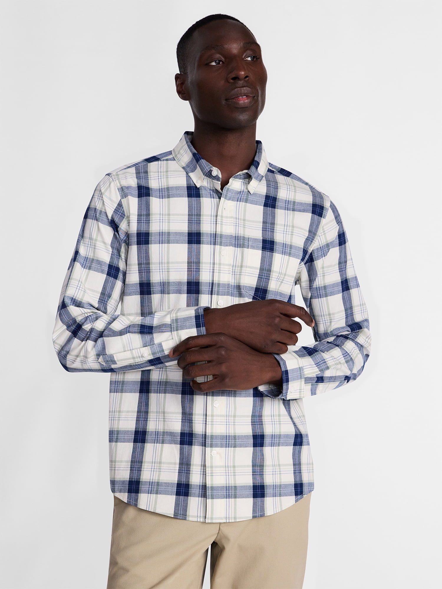 George Men's Poplin Shirt with Long Sleeves, Sizes S-3XL, LT-4XLT, 2XB-6XB