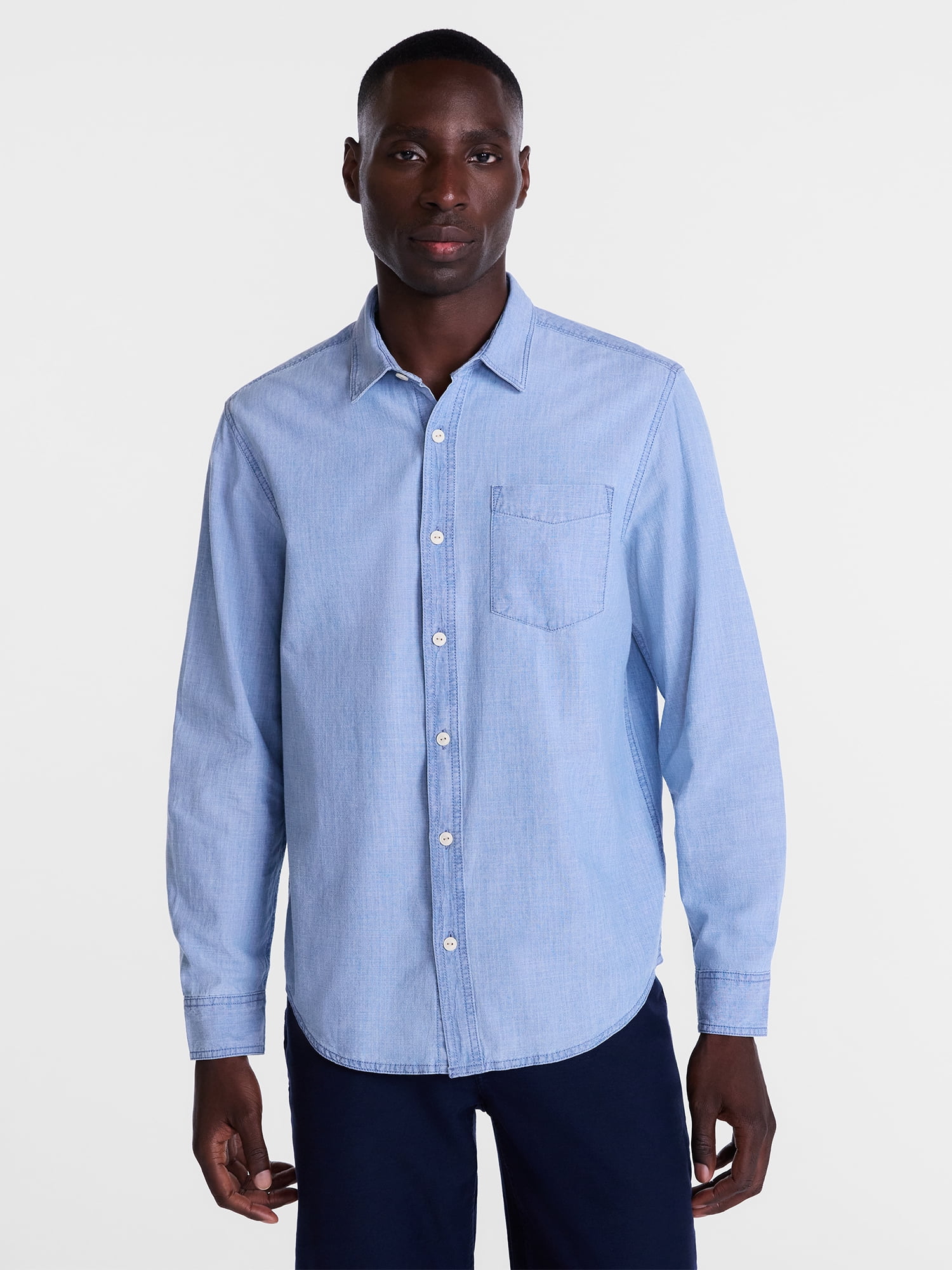George Men's Poplin Shirt with Long Sleeves, Sizes S-3XL, LT-4XLT, 2XB-6XB