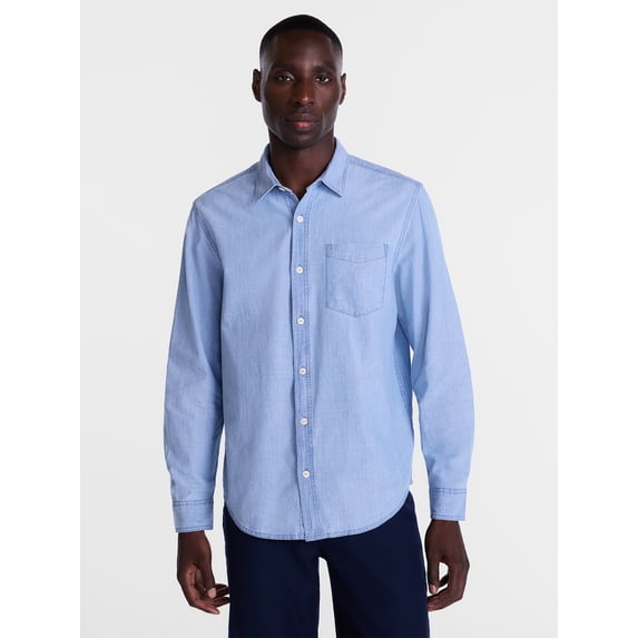 George Men's Poplin Shirt with Long Sleeves, Sizes S-3XL, LT-4XLT, 2XB-6XB