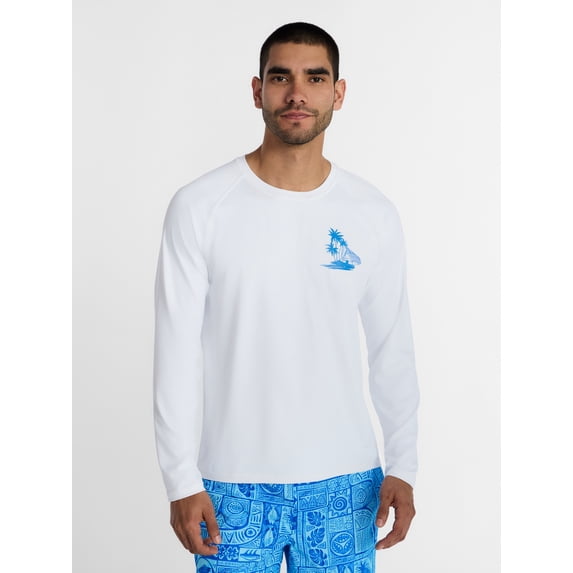 George Men's and Big Men's Printed Sun Shirt with Long Sleeves, UPF 50+, Sizes S-3XL
