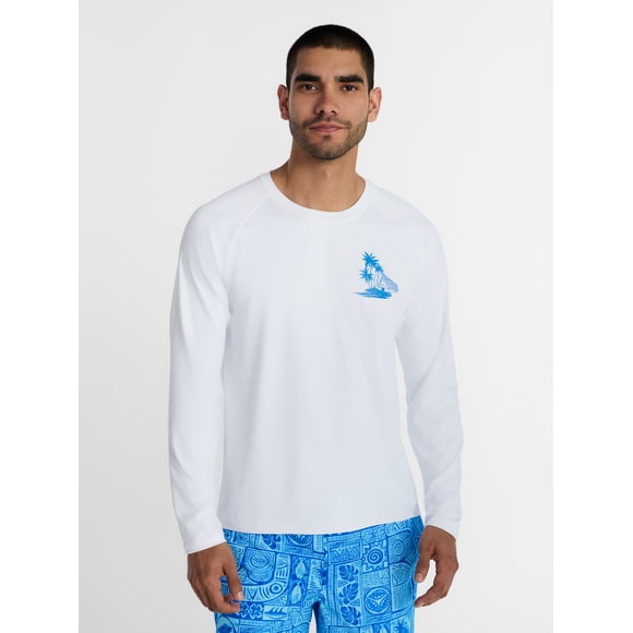 George Men's and Big Men's Printed Sun Shirt with Long Sleeves, UPF 50+, Sizes S-3XL