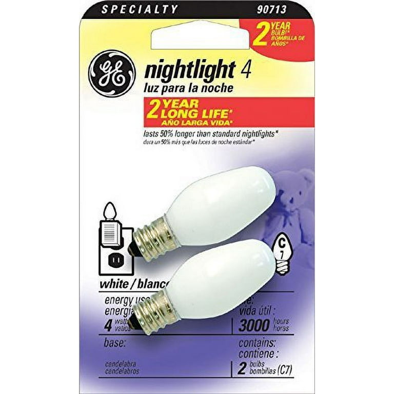 GE Lighting 16001 4 Watt Night Light Bulbs 2 Count