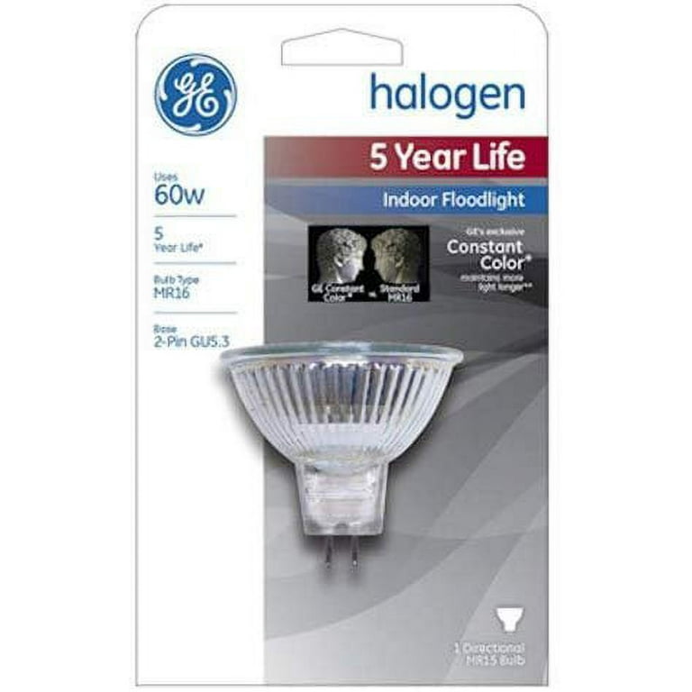 GE Lighting 21457 50-Watt Edison Halogen Floodlight MR16 Light Bulb 