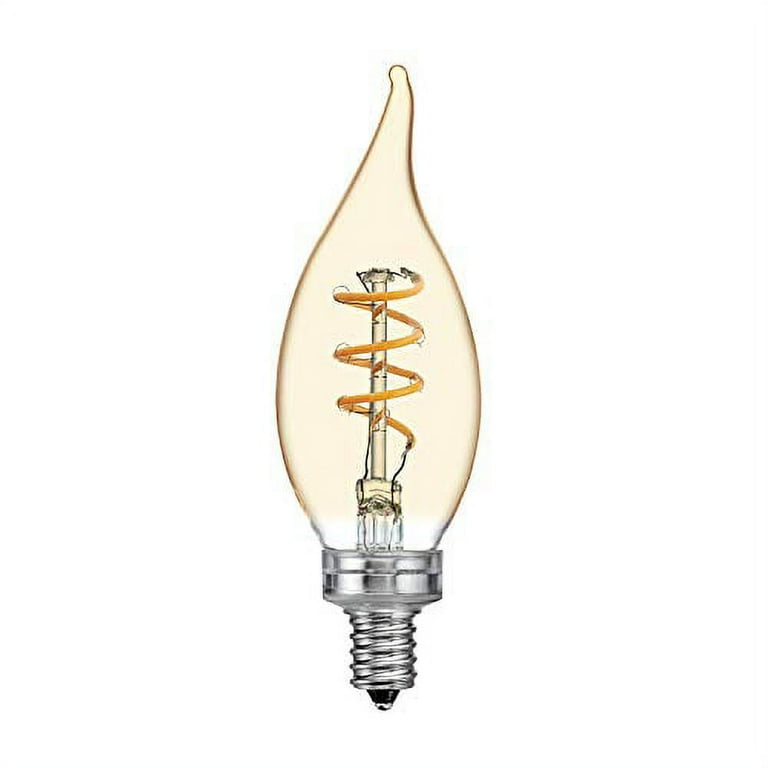 GE Lighting 36488 Finish Light Bulb Dimmable LED Vintage Style Decorative 3 25 Watt Replacement 125 Lumen Candelabra Base Bent Tip 1 Pack Warm Candle Walmart