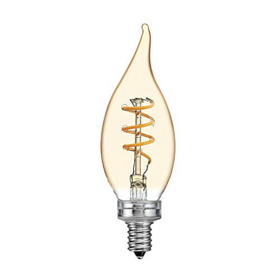 GE Lighting 36488 Finish Light Bulb Dimmable LED Vintage Style Decorative 3 (25-Watt Replacement), 125-Lumen Candelabra Base Bent Tip, 1-Pack, Warm Candle
