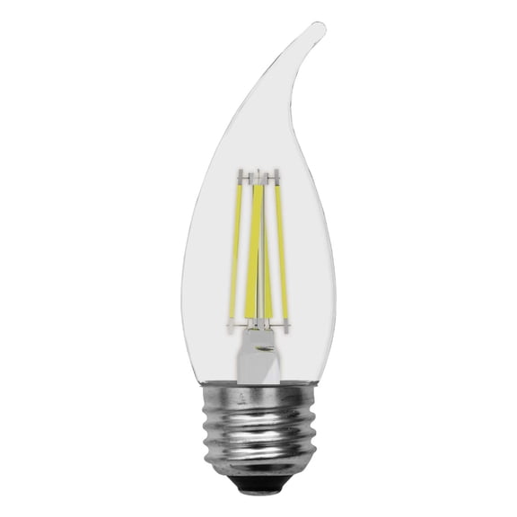 GE Lighting 36978 Clear Finish Light Bulb Refresh HD Dimmable LED Decorative 4 (40-Watt Replacement), 300-Lumen Medium Base Bent Tip, 2-Pack Standard, Daylight, 2
