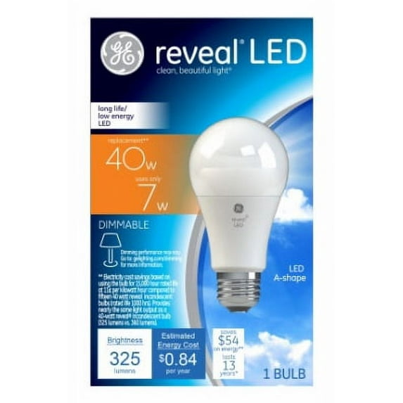 GE Lighting 45654 7 Watt E26 A19 Soft White LED Dimmable Light Bulb