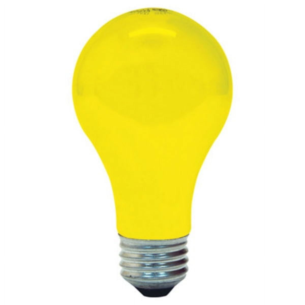 GE Lighting 61435 Incandescent A19 Yellow Bug Light Bulb, 90W, 2Pack