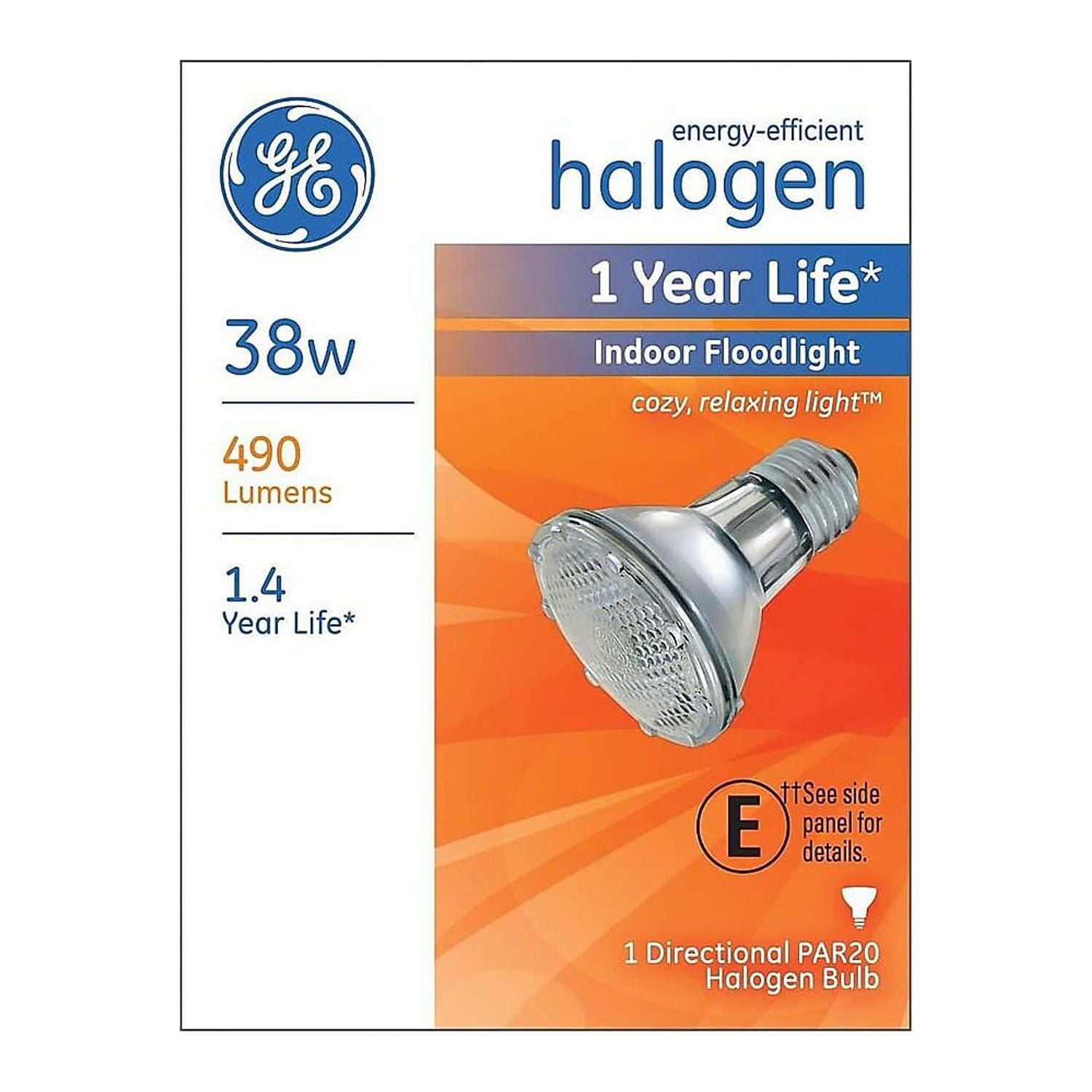 GE Lighting 69163 38watt 490Lumen EnergyEfficient Halogen Floodlight