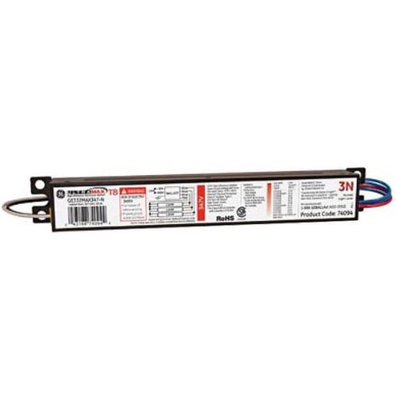 GE Lighting 74094 GE332MAX347-N 347-Volt UltraMax Electronic Fluorescent T8 Multi-Volt Instant Start Ballast 3 or 2 F32T8 Lamps