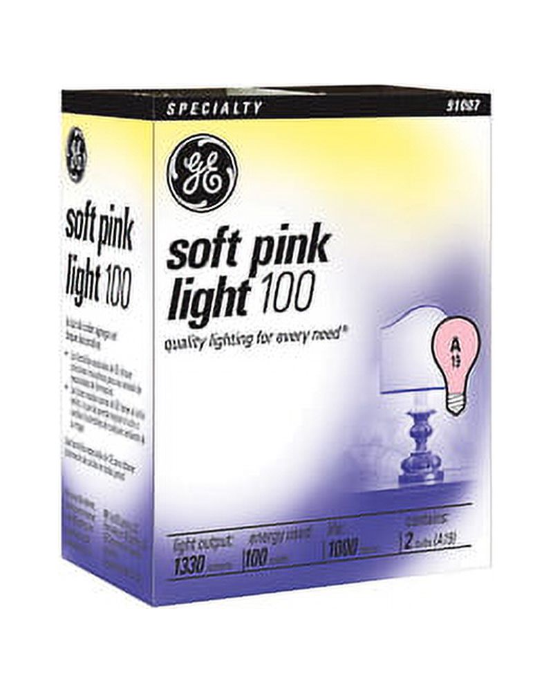 GE Lighting 97484 100Watt 1330Lumen Light Bulb, Pink, 2Pack PACK OF